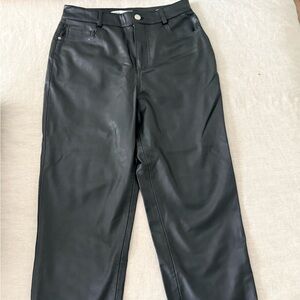 Zara Black Leather Look Trousers